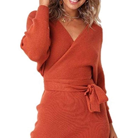 ✨THE SAVOY ORANGE BATWING SWEATER DRESS *NWT* ✨ - Picture 2 of 8
